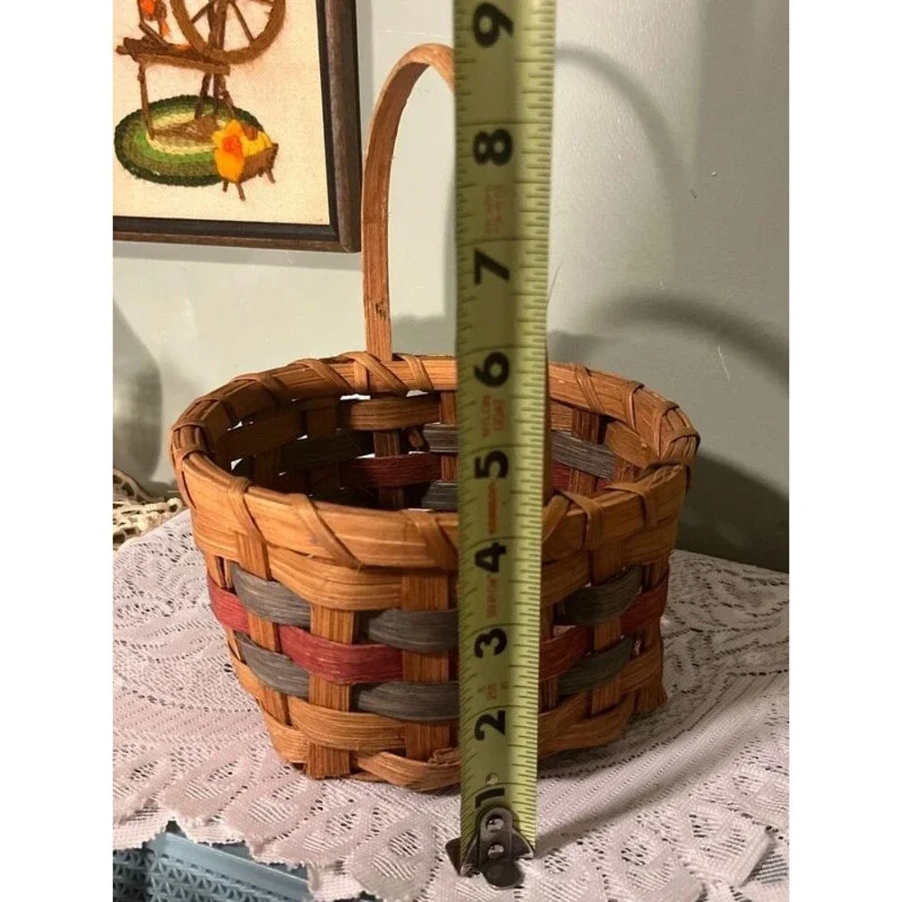 Hand woven vintage wicker basket